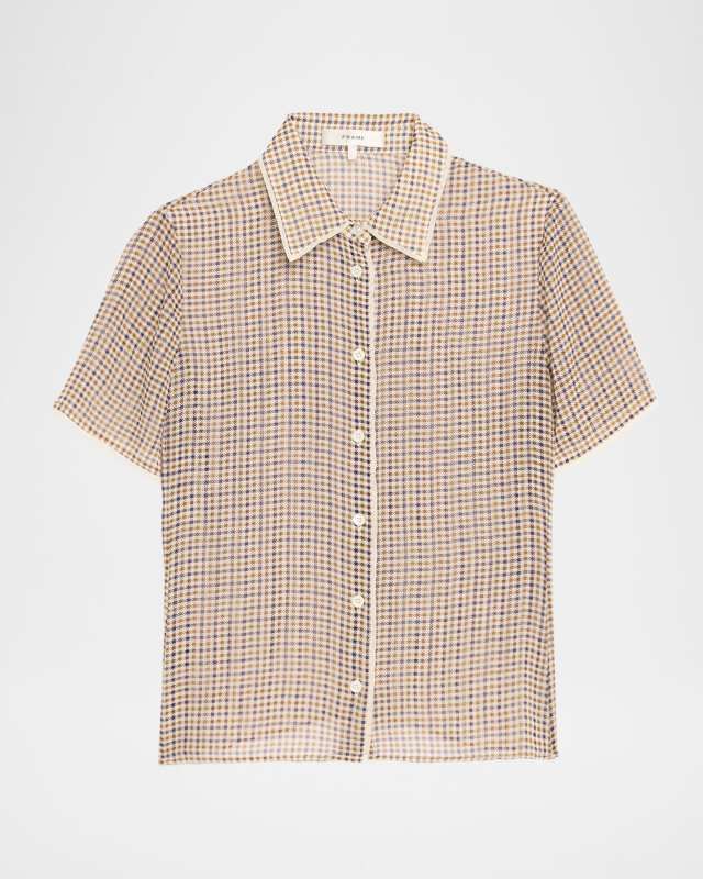 The Houndstooth Silk Blous